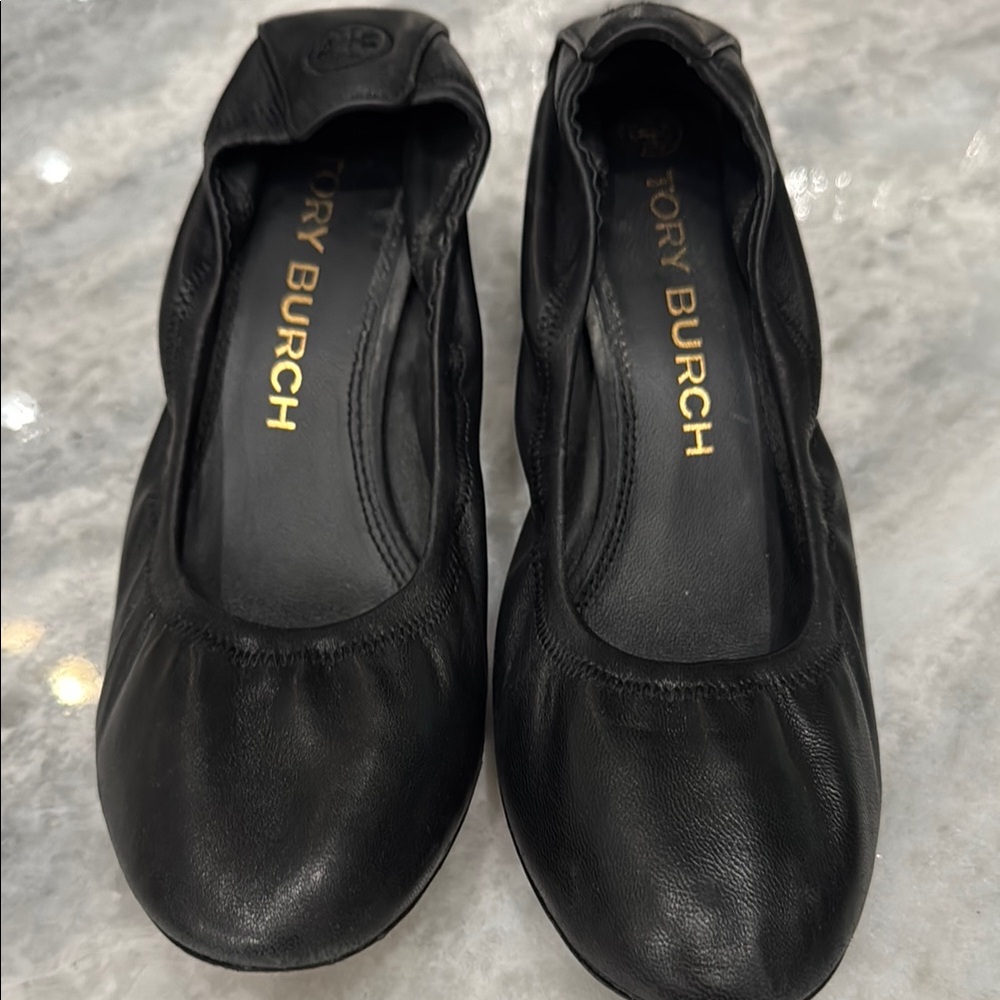 Tory Burch Black Leather Flats